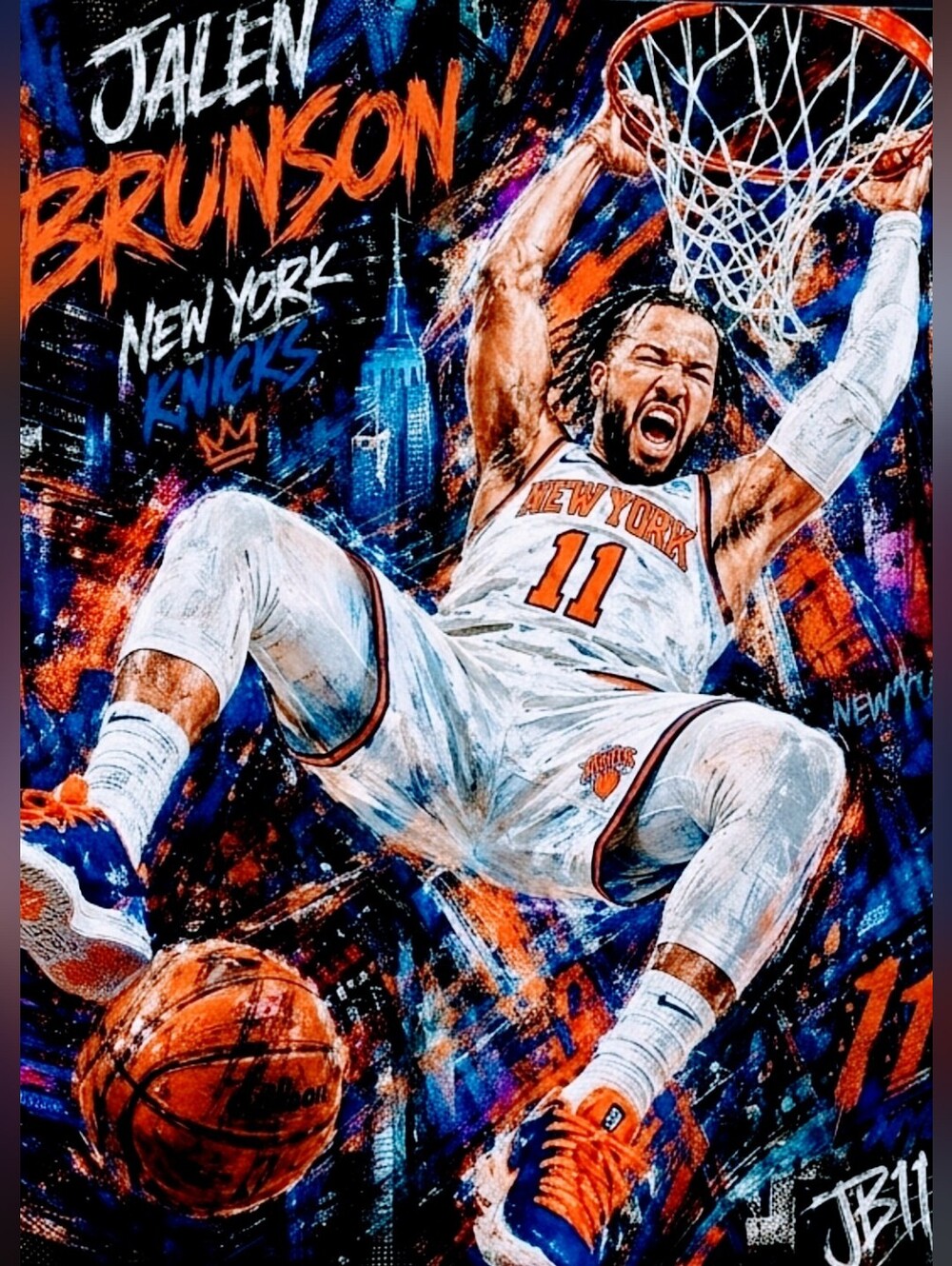 JALEN BRUNSON KNICKS 8.5x11 ULTRA GLOSSY FULL PAGE NO BORDERS CREATED ART POSTER